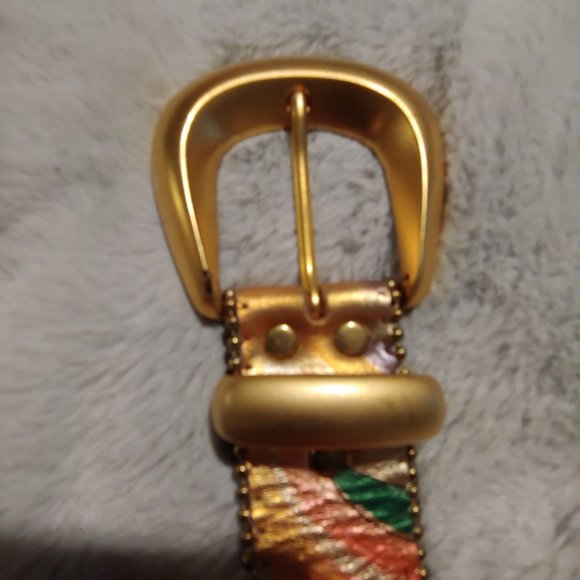 Belts by Simon metallic multi colored leather belt large - Picture 10 of 16